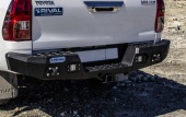 Бампер силовой задний алюминиевый Toyota HiluxRevo/Vigo 2011- с квадратом под фаркоп и доп фарами